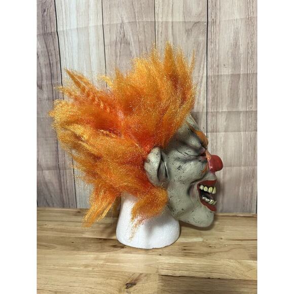 Halloween Mask Adult Clown Horror Scary Evil Orange Hair - Picture 6 of 10